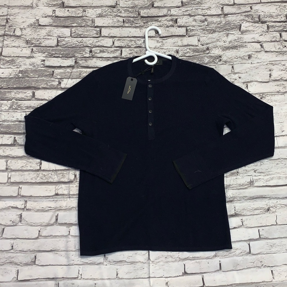 Rag & Bone Giles Henley light weight merino